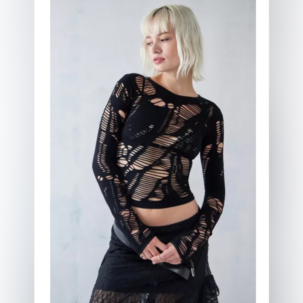 NWT!!! Urban Outfitters UO Rebel Extreme Slash Long-Sleeved Top!!!